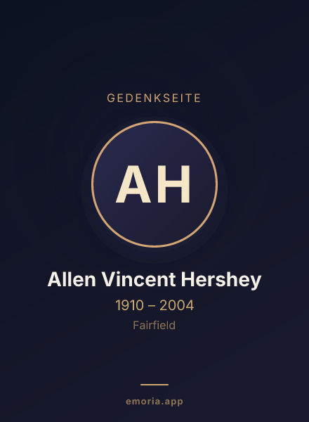 Gedenkportrait von Allen Vincent Hershey