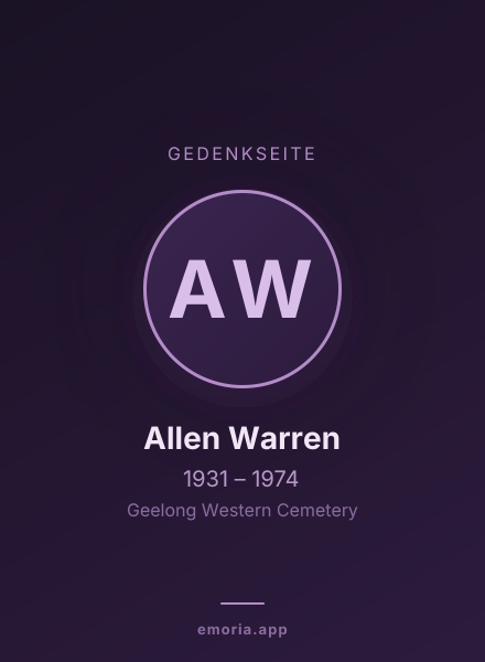 Gedenkportrait von Allen Warren