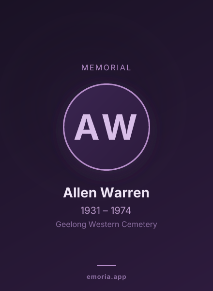 Memorial portrait of Allen Warren