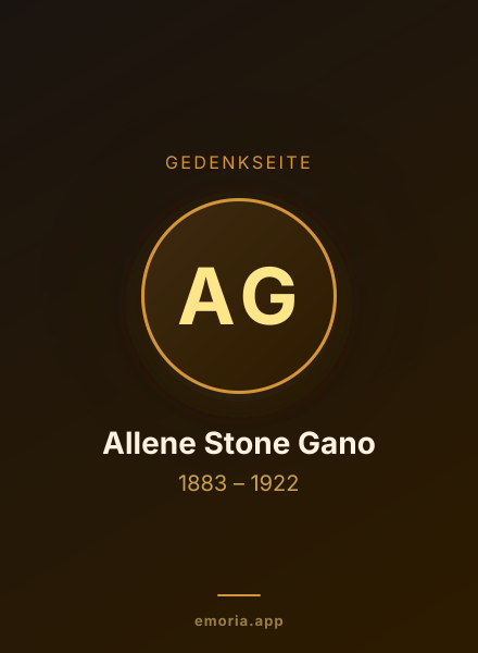 Gedenkportrait von Allene Stone Gano