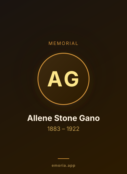 Memorial portrait of Allene Stone Gano