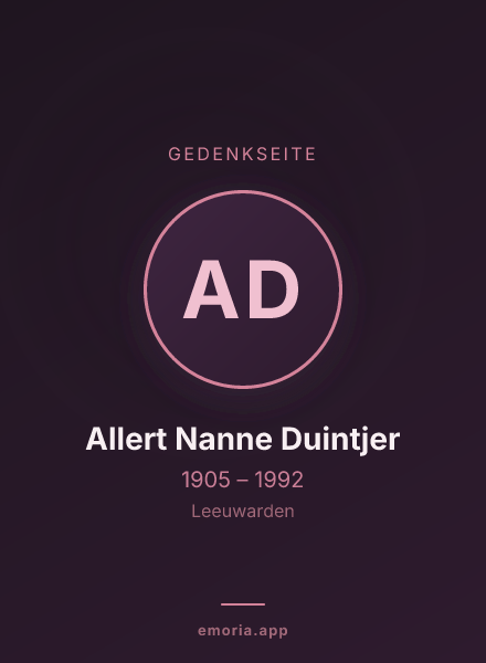 Gedenkportrait von Allert Nanne Duintjer