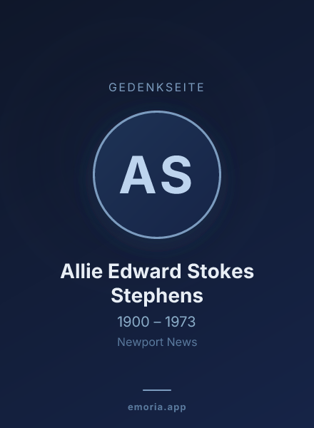 Gedenkportrait von Allie Edward Stokes Stephens