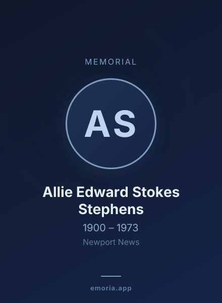 Memorial portrait of Allie Edward Stokes Stephens