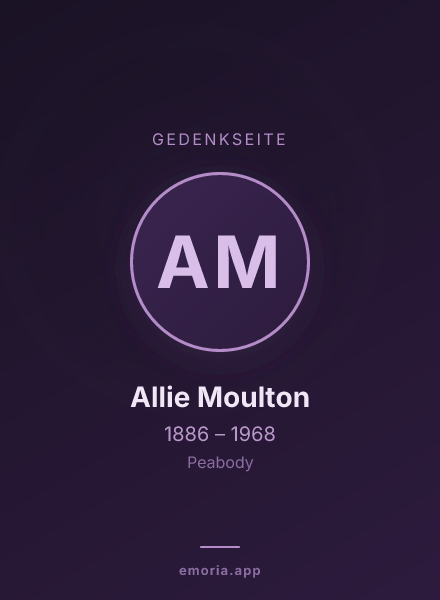 Gedenkportrait von Allie Moulton