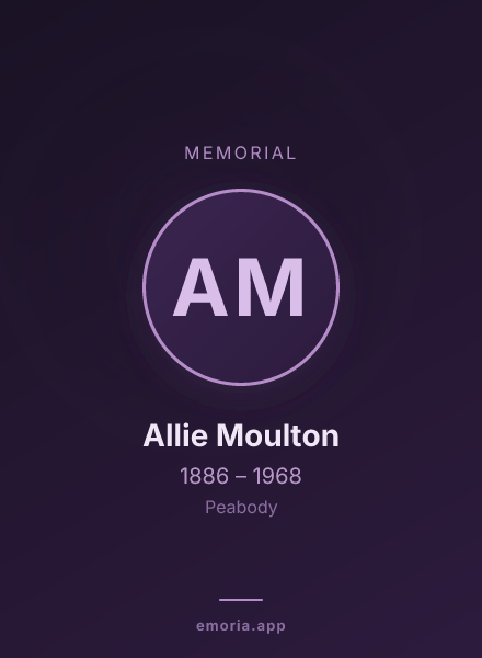 Memorial portrait of Allie Moulton