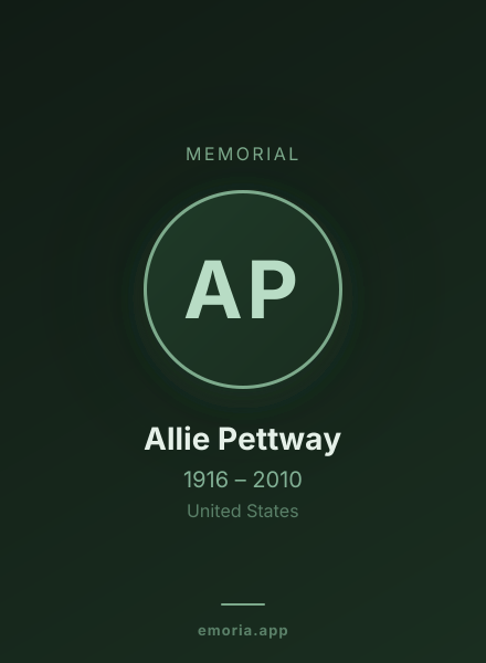 Memorial portrait of Allie Pettway