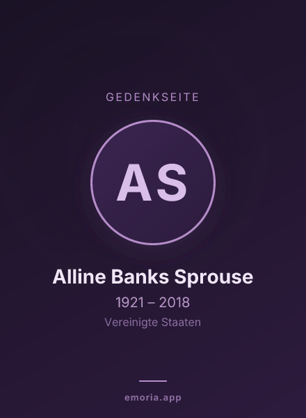 Gedenkportrait von Alline Banks Sprouse