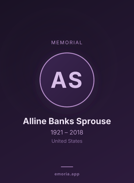 Memorial portrait of Alline Banks Sprouse