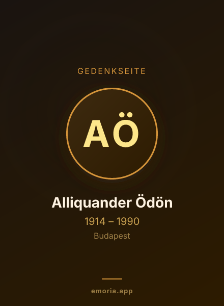 Gedenkportrait von Alliquander Ödön
