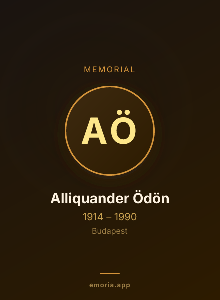 Memorial portrait of Alliquander Ödön