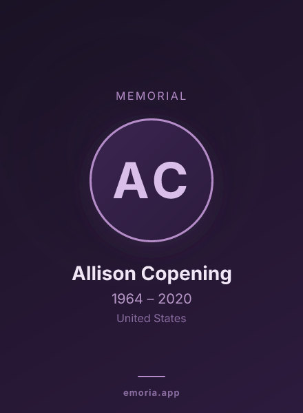 Memorial portrait of Allison Copening
