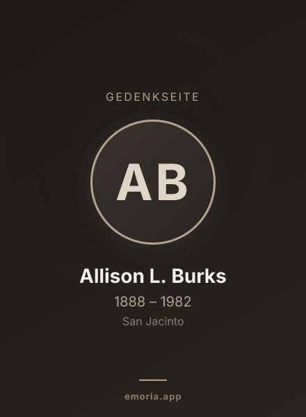 Gedenkportrait von Allison L. Burks