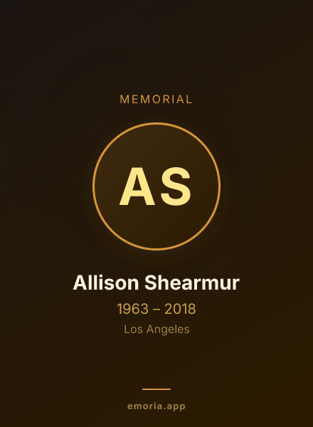 Memorial portrait of Allison Shearmur