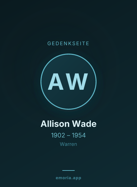 Gedenkportrait von Allison Wade