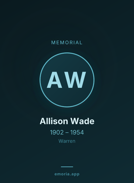 Memorial portrait of Allison Wade