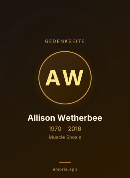 Gedenkportrait von Allison Wetherbee