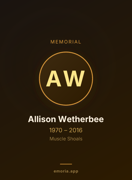 Memorial portrait of Allison Wetherbee