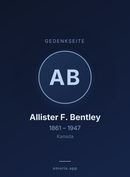 Gedenkportrait von Allister F. Bentley