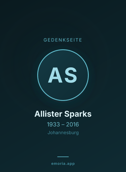 Gedenkportrait von Allister Sparks