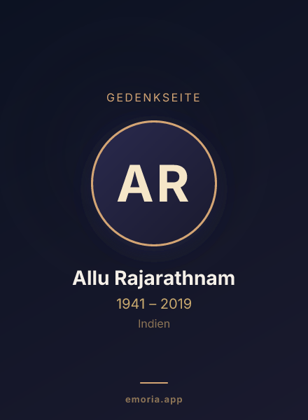 Gedenkportrait von Allu Rajarathnam