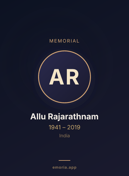 Memorial portrait of Allu Rajarathnam
