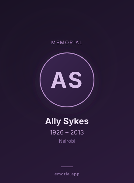 Memorial portrait of Ally Sykes