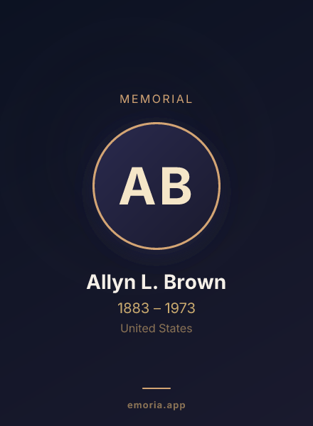 Memorial portrait of Allyn L. Brown