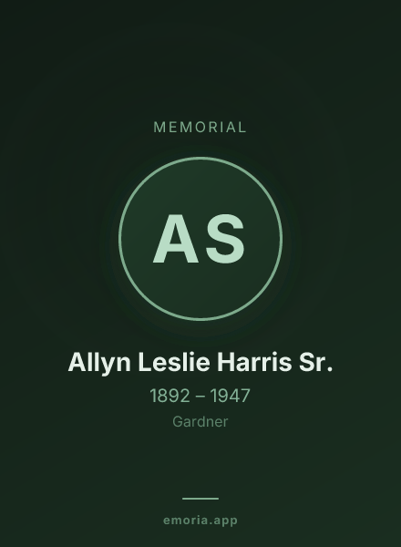 Memorial portrait of Allyn Leslie Harris Sr.