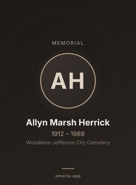 Memorial portrait of Allyn Marsh Herrick