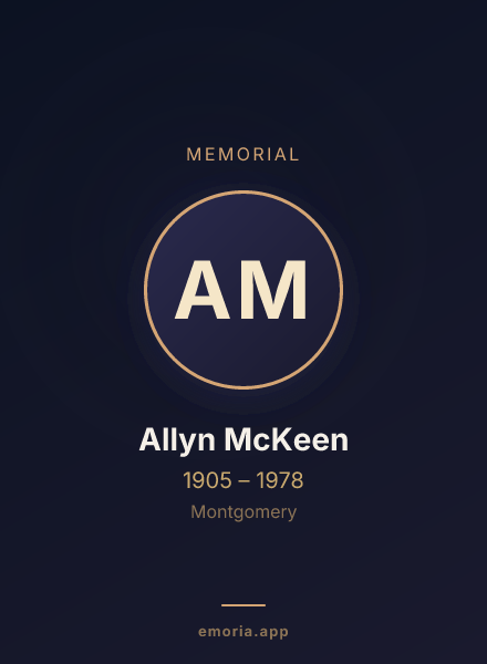 Memorial portrait of Allyn McKeen