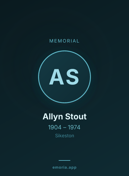 Memorial portrait of Allyn Stout