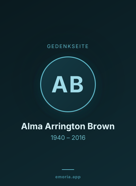 Gedenkportrait von Alma Arrington Brown
