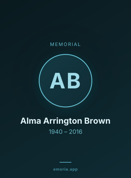 Memorial portrait of Alma Arrington Brown