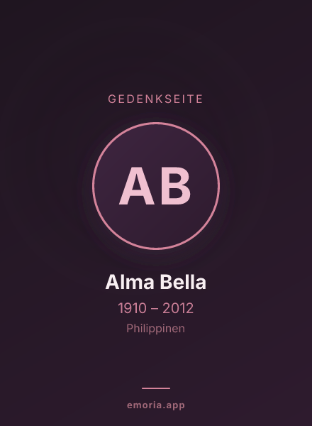 Gedenkportrait von Alma Bella