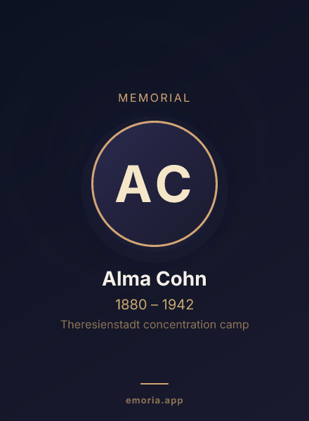 Memorial portrait of Alma Cohn