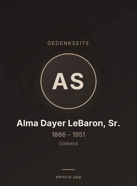 Gedenkportrait von Alma Dayer LeBaron, Sr.