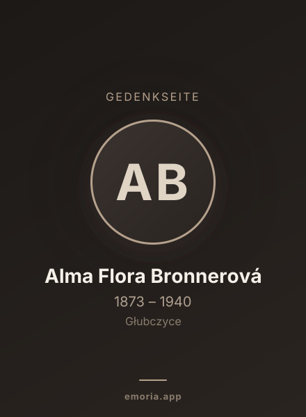 Gedenkportrait von Alma Flora Bronnerová