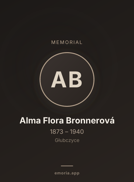 Memorial portrait of Alma Flora Bronnerová