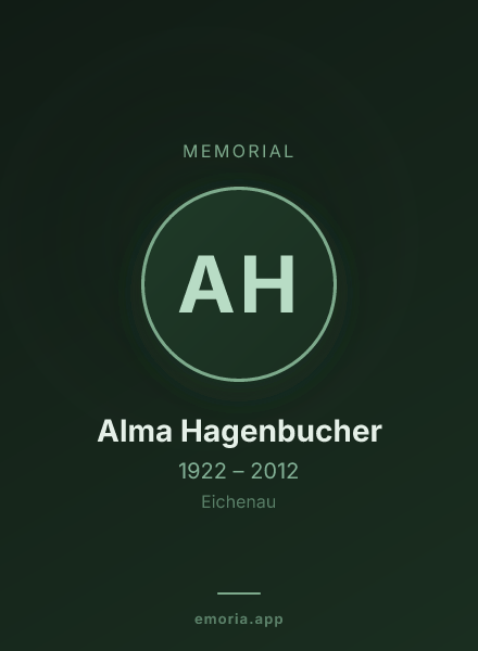 Memorial portrait of Alma Hagenbucher