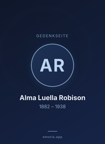 Gedenkportrait von Alma Luella Robison