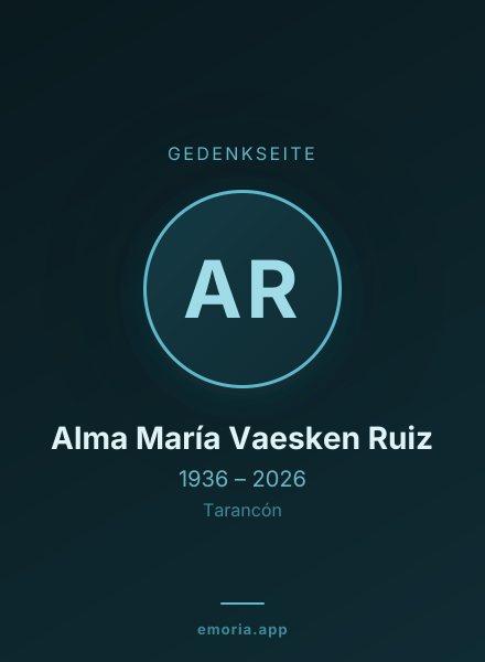 Gedenkportrait von Alma María Vaesken Ruiz