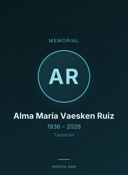 Memorial portrait of Alma María Vaesken Ruiz