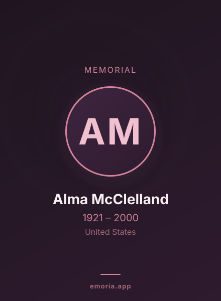 Memorial portrait of Alma McClelland