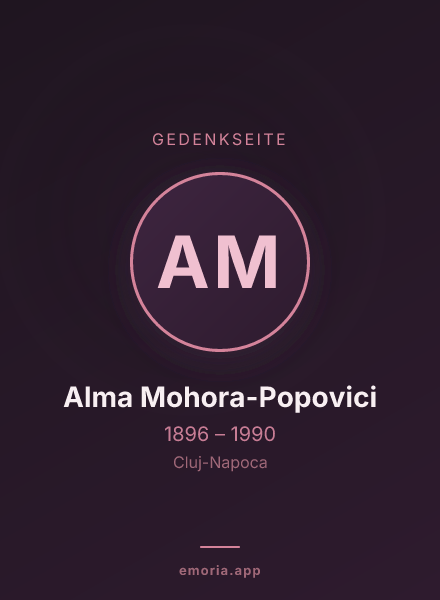 Gedenkportrait von Alma Mohora-Popovici