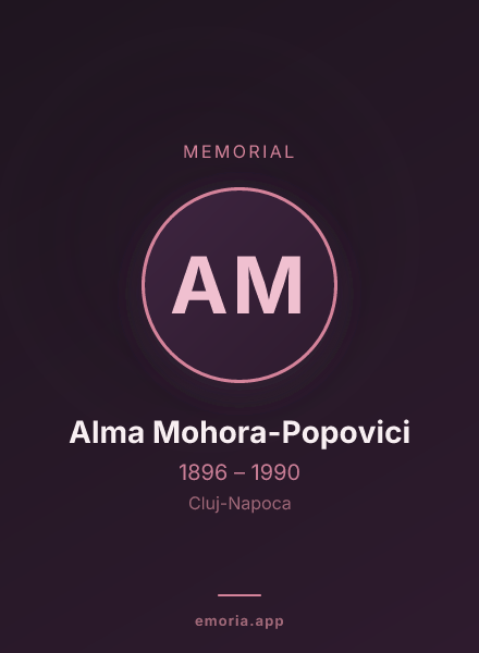 Memorial portrait of Alma Mohora-Popovici