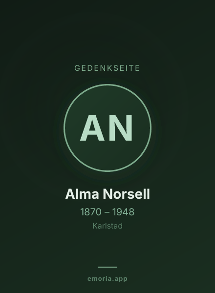 Gedenkportrait von Alma Norsell