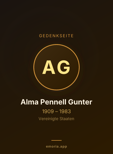 Gedenkportrait von Alma Pennell Gunter