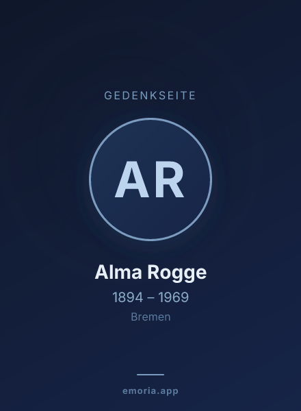 Gedenkportrait von Alma Rogge