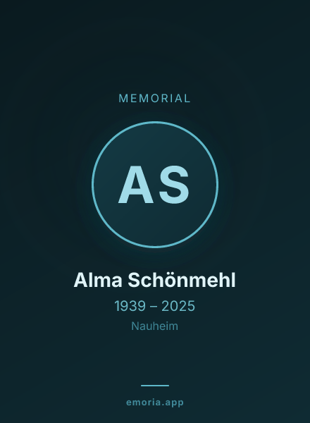 Memorial portrait of Alma Schönmehl